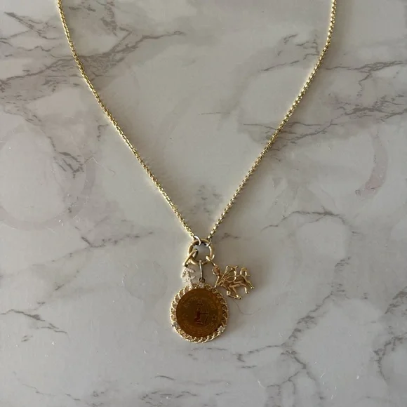 Gold Coin Charm Pendant Necklace. From Anthropologie Women Jewelry - Picture 3 of 4